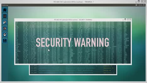 screen display desktop - security warning sequence