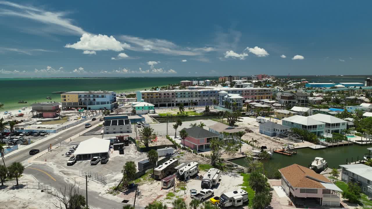 Vista aerea di Ft. Myers Beach, Florida.
