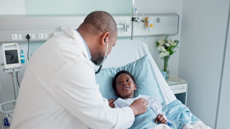 Man,-doctor-and-checking-child-heart-rate