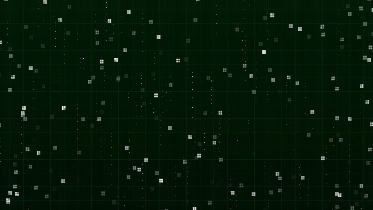 Digital Data Grid Background with Floating Particles