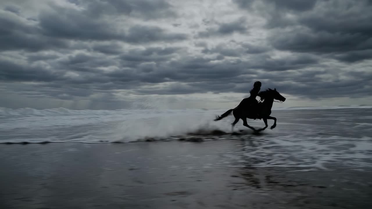 Horse Rider in a Stormy Ocean