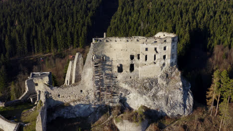 old and historic likava castle, well-preserved ruins guard castle in liptov, slovakia