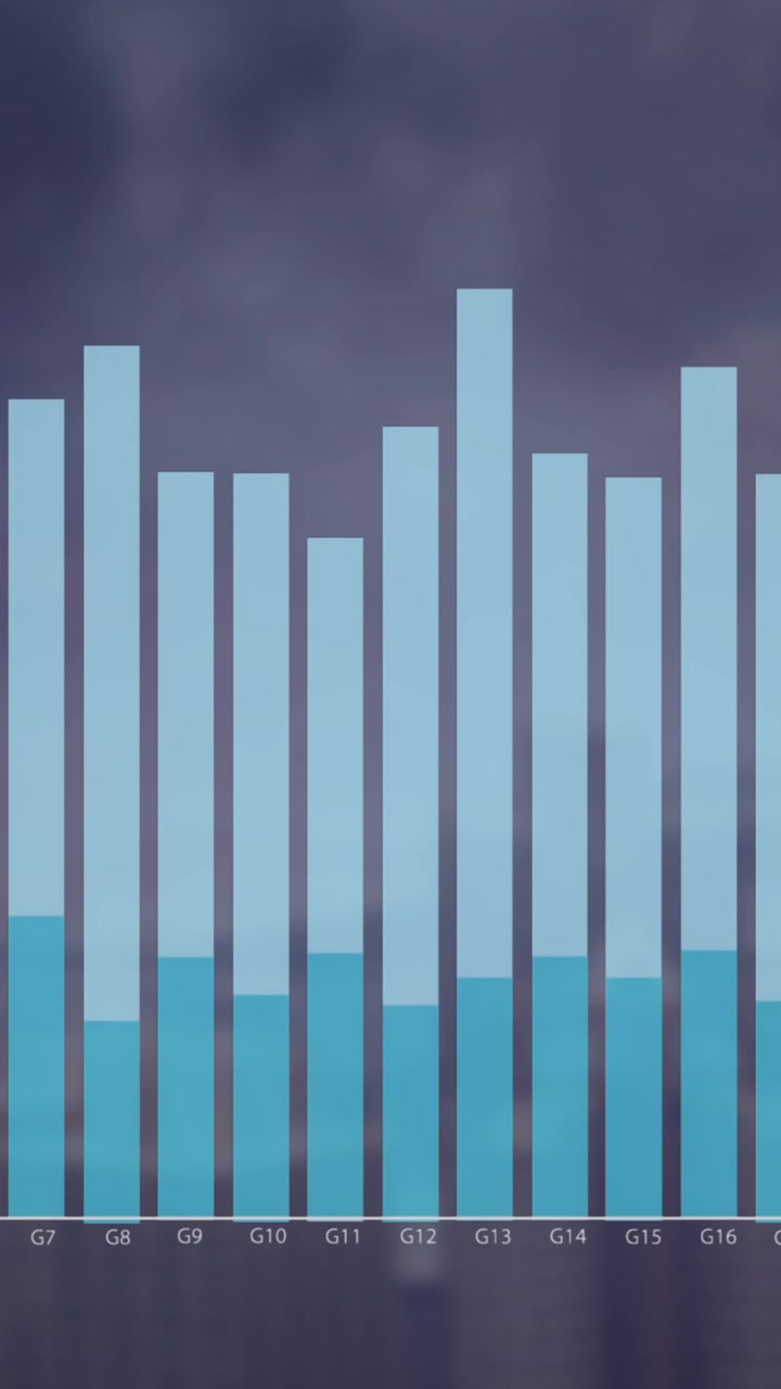 Animazione di grafico su panorama cittadino
