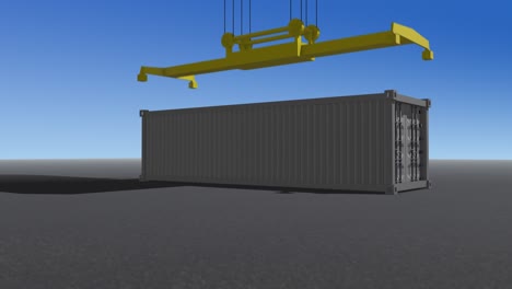 gray shipping container crane loop