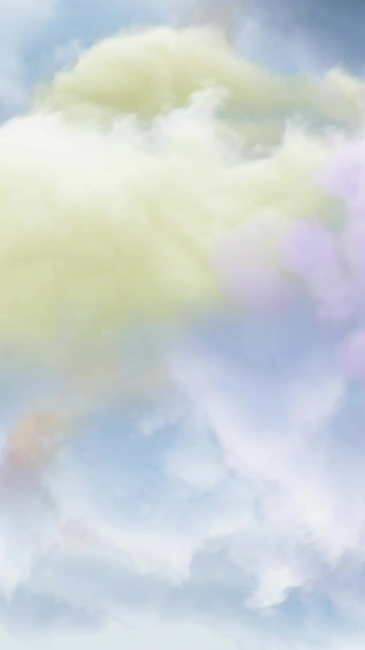 Animation of multi coloured clouds moving on sky