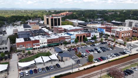 high-aerial-pan-of-hickory-nc,-north-carolina