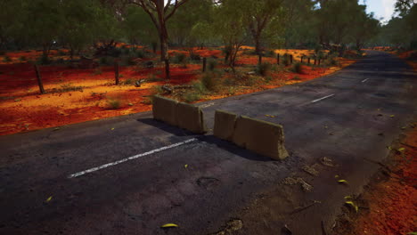 old rusted concrete road barrier blocks