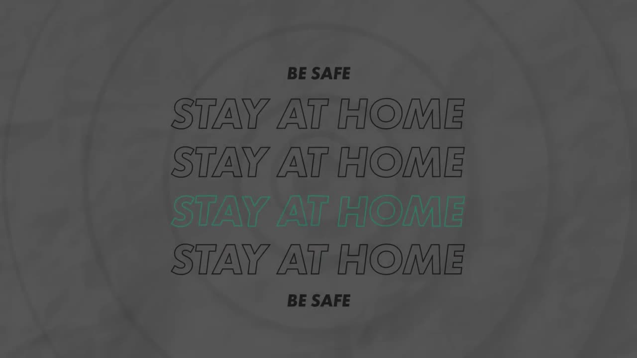 animación digital de la estancia en el hogar texto contra círculos concéntricos sobre fondo gris