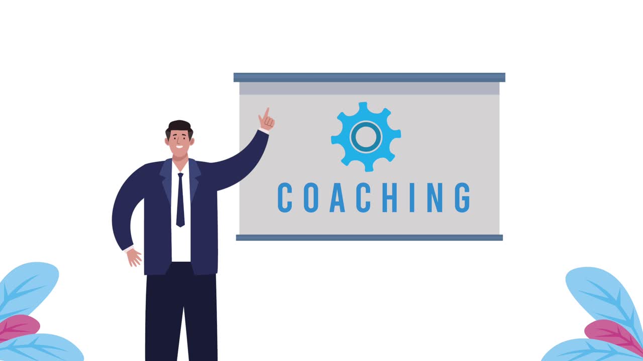 사업가와 종이판으로 코칭 글