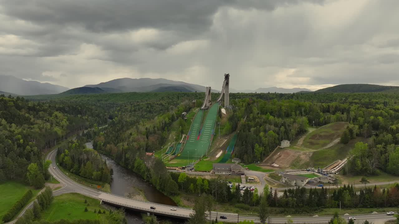 Aerial view of Lake Placid Olympic Ski Jumping Complex