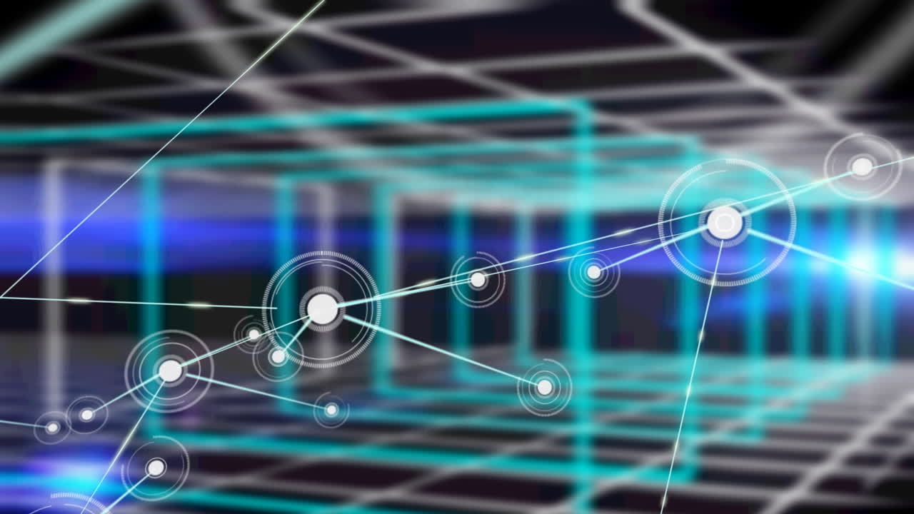 Animation of network of connections over grid