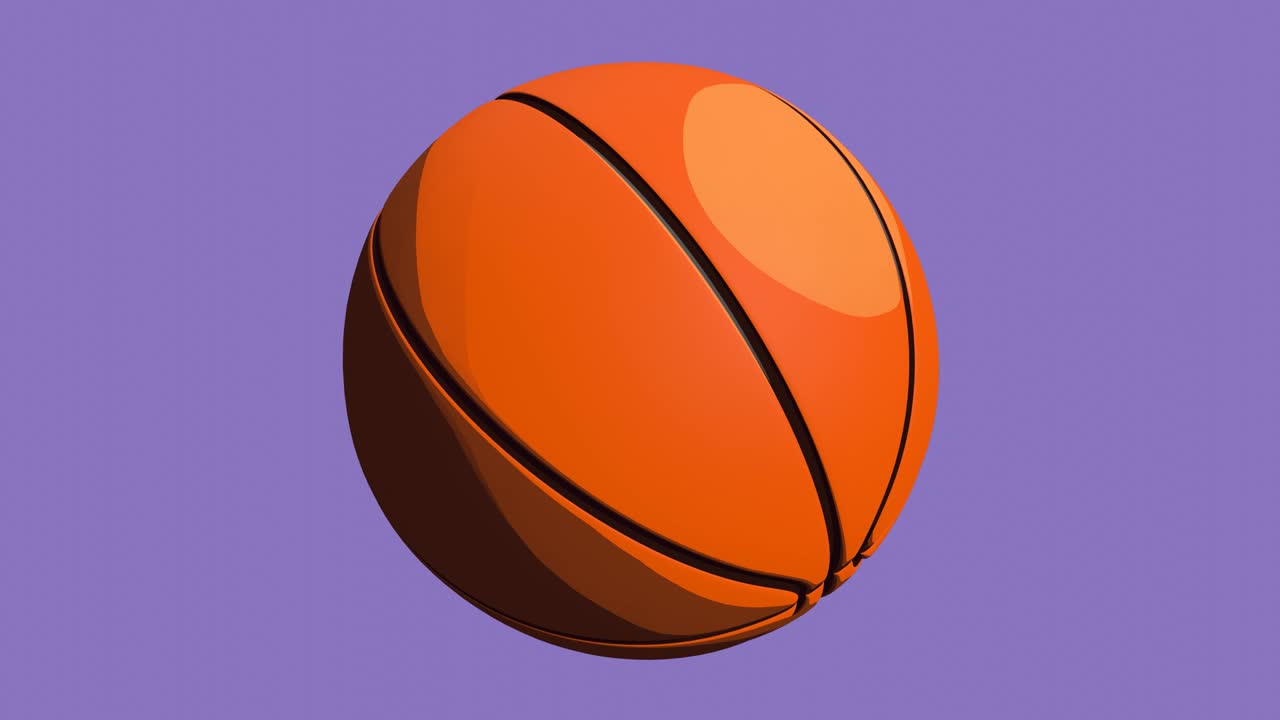 Toon stylized basketball ball on various pop colors background.