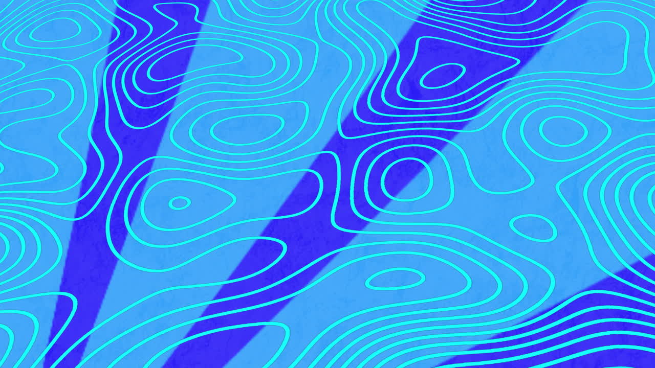 Animation of blue and purple topographic lines creating wavy pattern in design