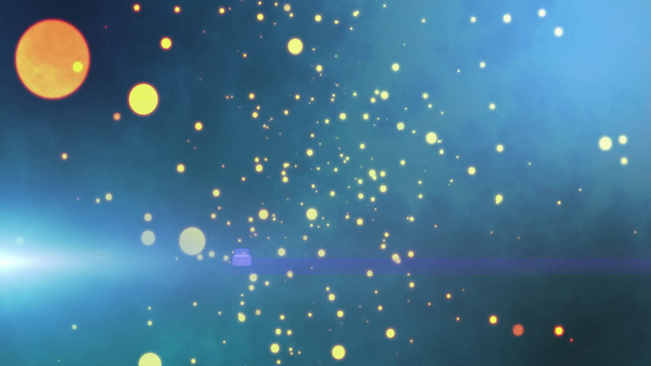 어두운 배경 위에 움직이는 반이는 빛의 반점의 애니메이션