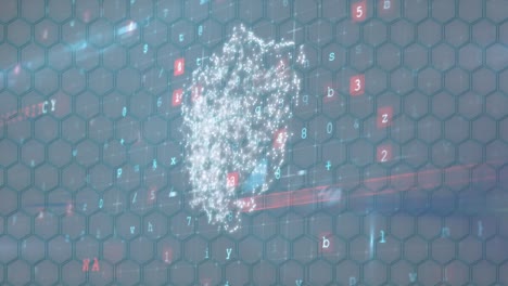 animation of online security padlock over numbers changing and cyber attack warning