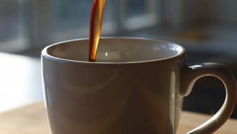hot coffee in a white mug