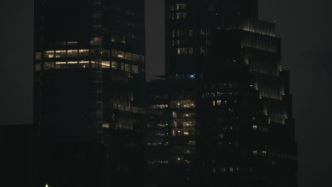 philadelphia skyline, at dusk, with lights