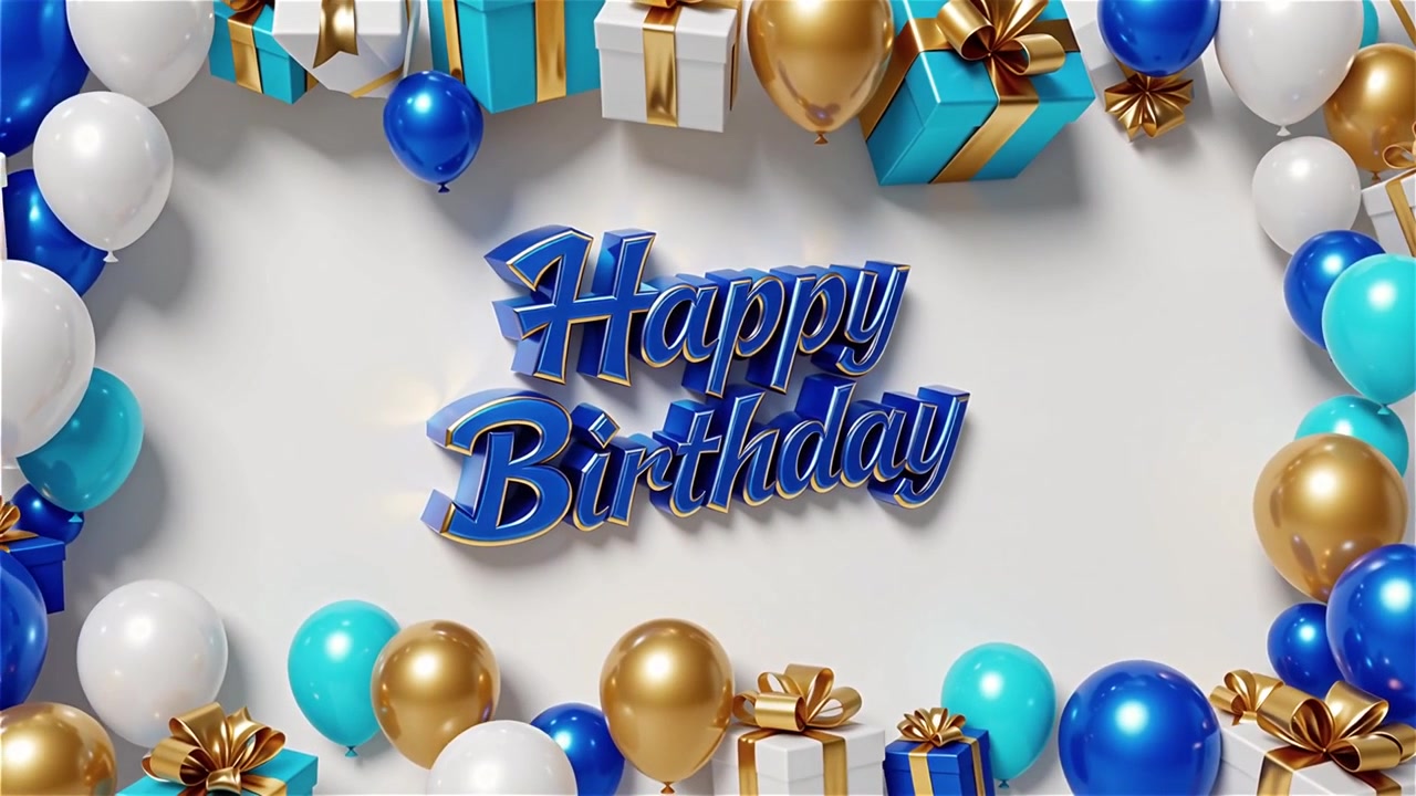 Sfondo di compleanno con palloncini e regali