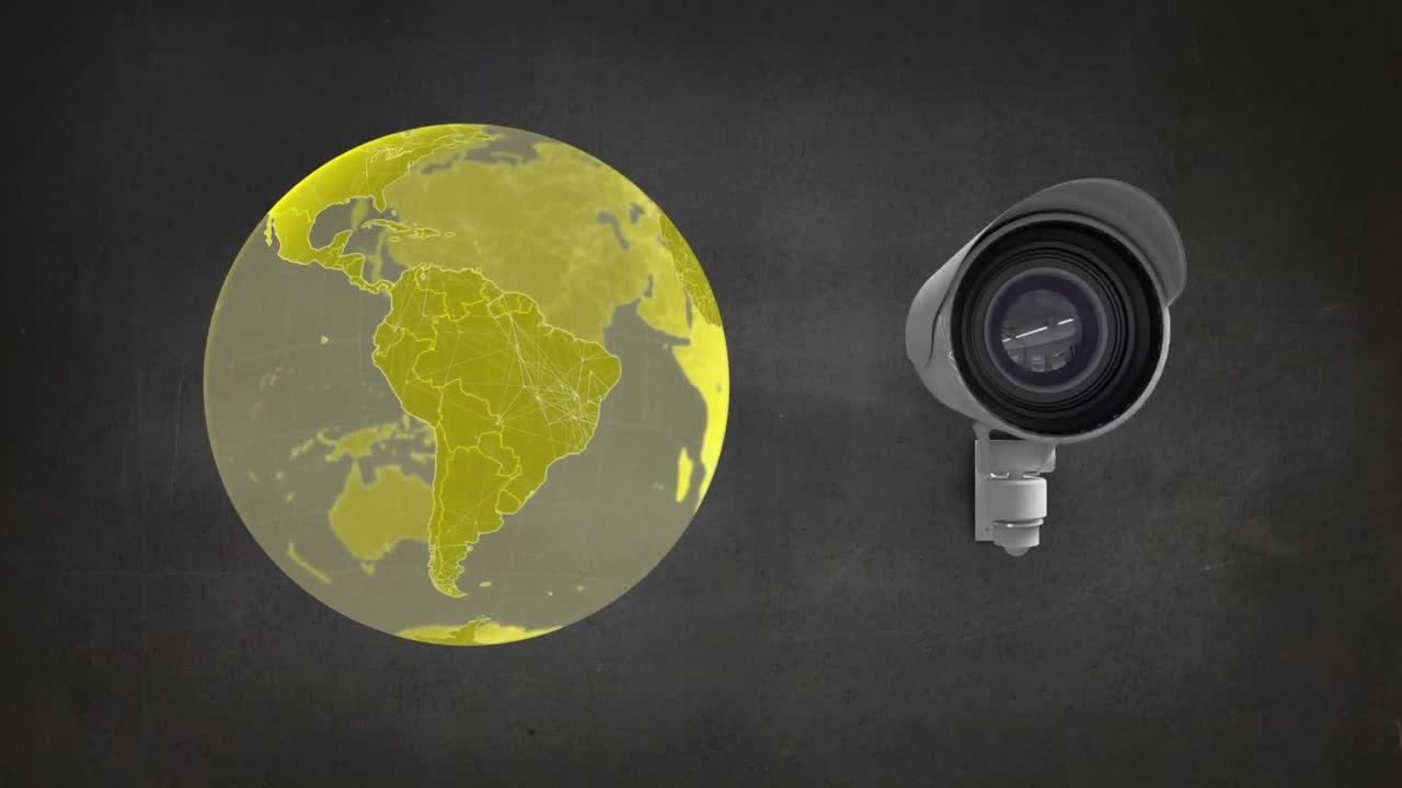 cámara de cctv y globo digital