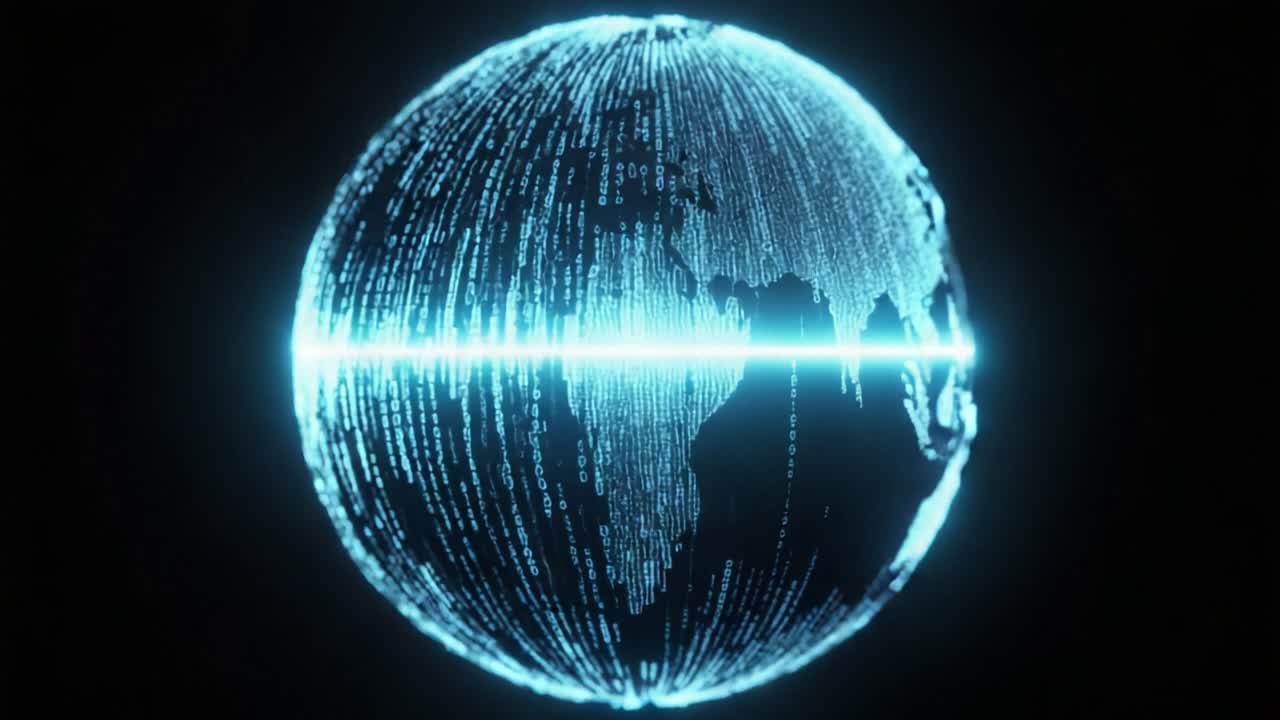 A Captivating Visualization of a Digital Sphere Representing Global Data Flow and Connectivity, Showcasing an Intricate Network of Information and Technology