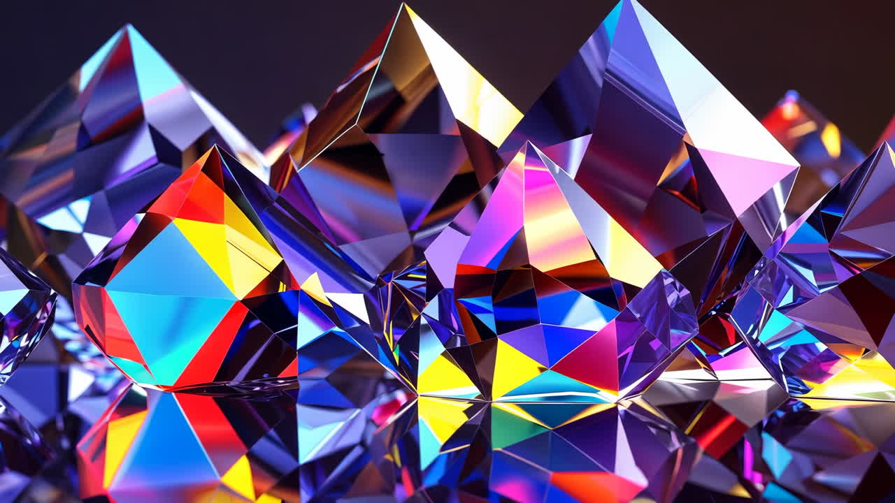 Vibrant Abstract Geometric Crystals
