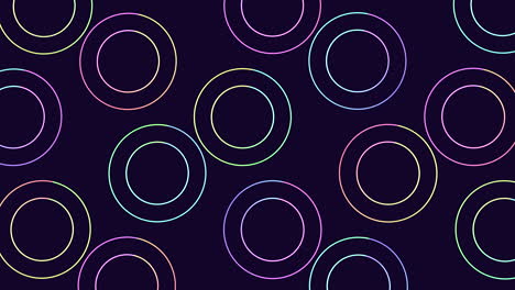 colorful circles create a seamless pattern on dark background