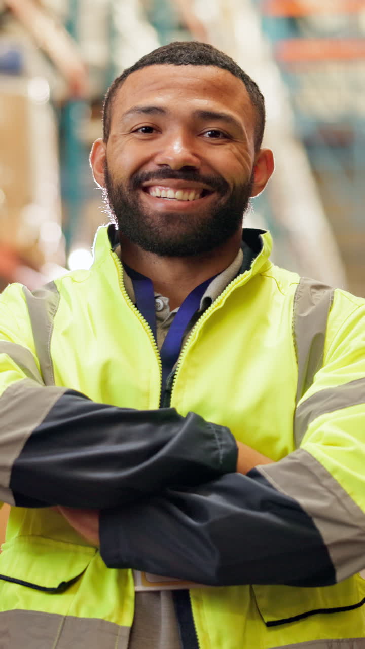 Warehouse worker in safety vest