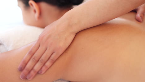 relax, hand and therapist massage woman at luxury