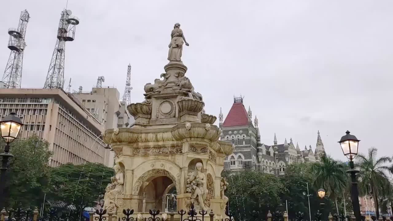 Flora Fountain - Flora Fountain is at the Hutatma Chowk, South Mumbai, Maharashtra, India. Hyperlapse video of Flora Fountain in a rainy day.