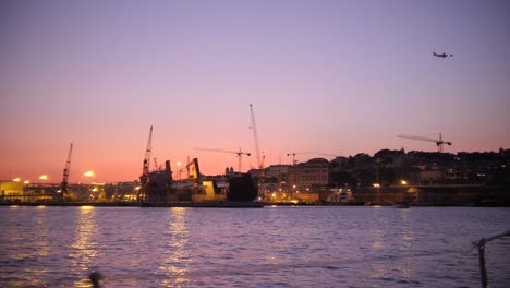 sunset view in lisbon on a boat