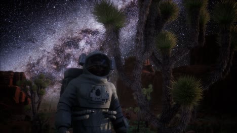 la formación de astronautas y estrellas de la vía láctea en el valle de la muerte