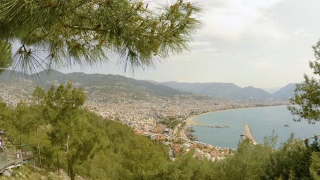 hiking trails overlooking alanya resort town in the mediterranean coast, turkey