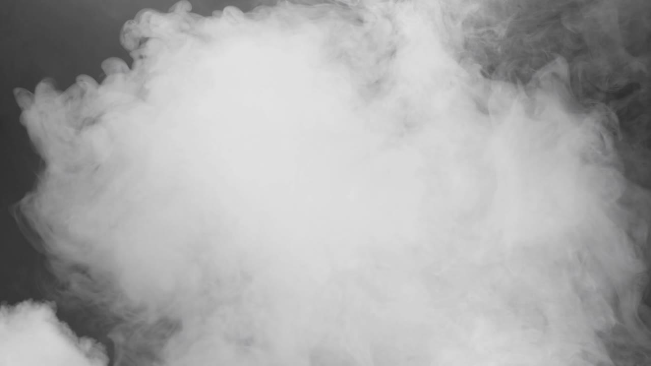 Realistic dense white smoke or fog fills the entire screen. Use as overlay for atmospheric, moody, or mysterious scenes, or as a transition