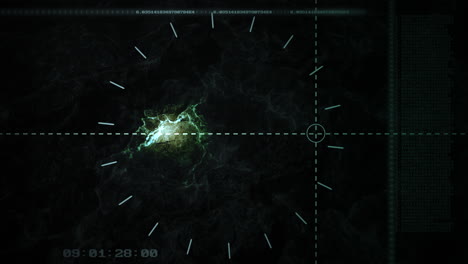 space radar surveillance target crosshairs scanning nebula gas cloud