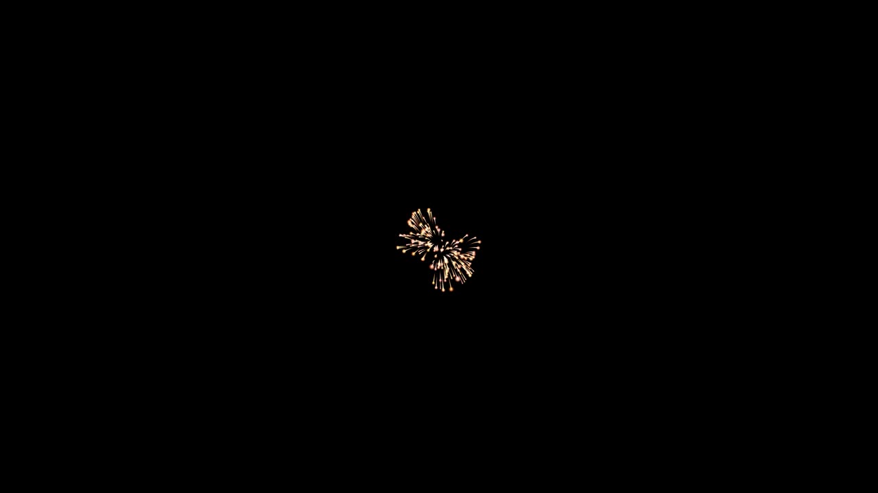 loop footage fuochi d'artificio con luci scintillanti e stelle, accende un'esplosione su uno sfondo nero modalità di miscelazione