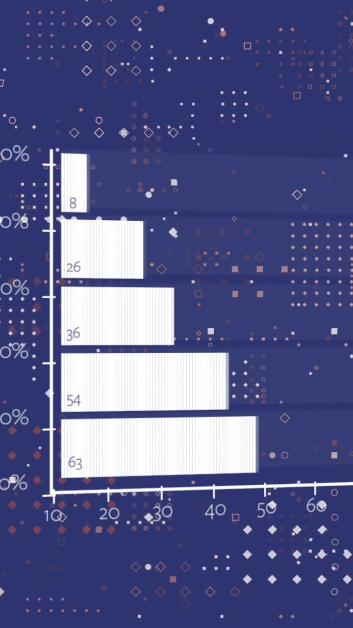 Animation of data processing over blue background