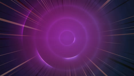 animation of flickering rays over pulsating pink circles