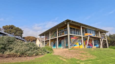 colorful clubhouse on a sunny day