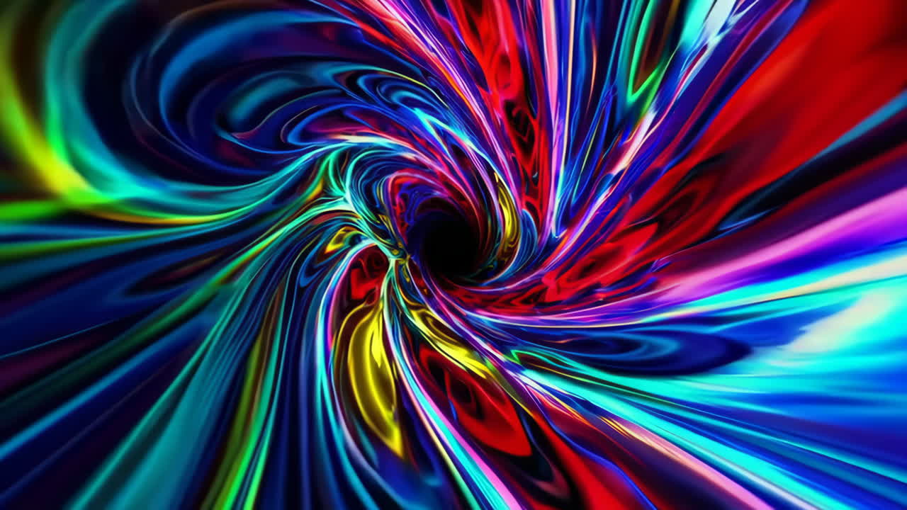 Abstract Colorful Swirling Vortex Tunnel