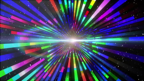 colorful light beams radiating from center, creating dynamic animation effect