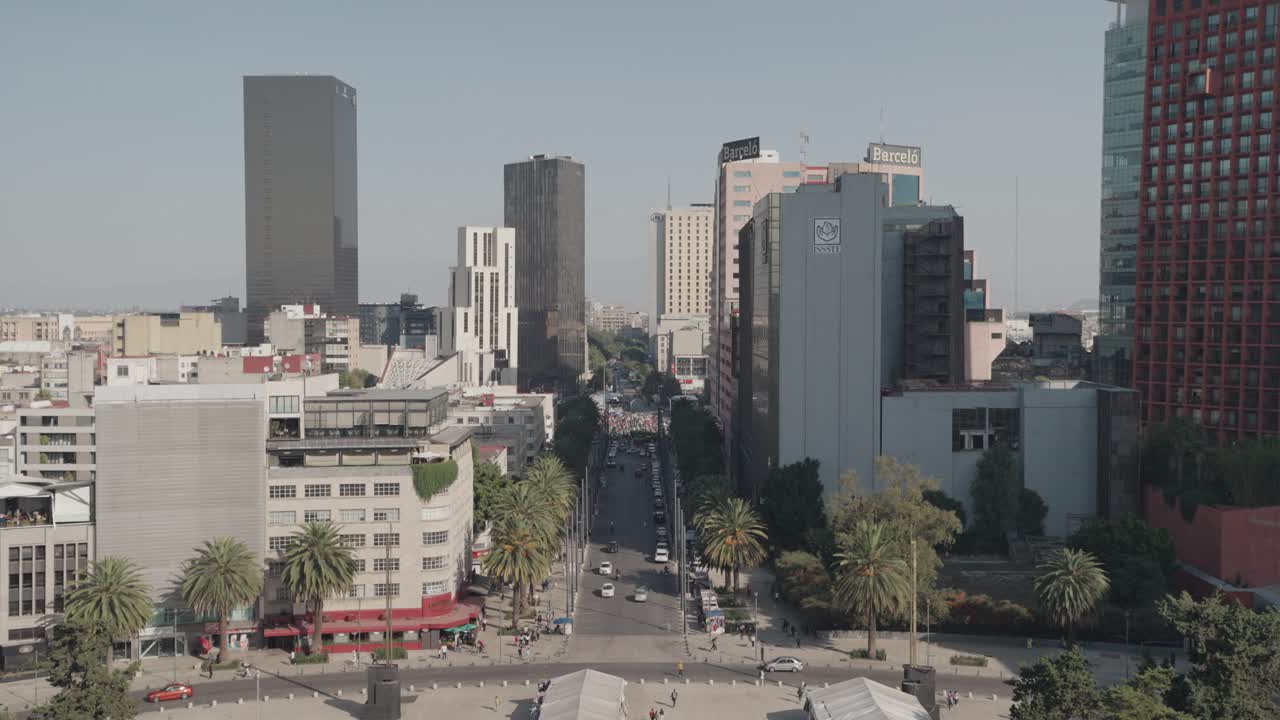 Mexico City Skyline with Buildings and Street View