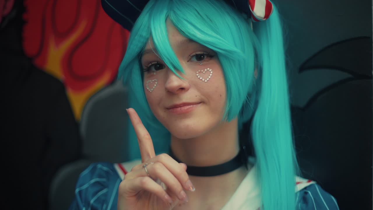 Cosplayer in Hatsune Miku Cosplay