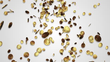 4k crypto currency gold bitcoin btc bit coin macro shot of bitcoin coins white background 3d bitcoin