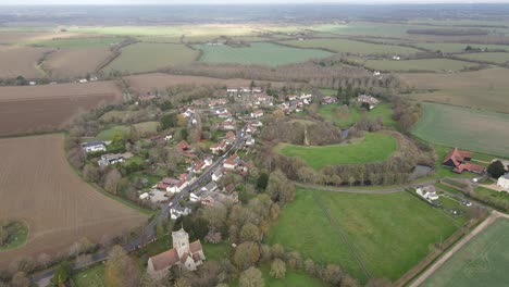 pleshey english drone village and castle earthworks aerial view