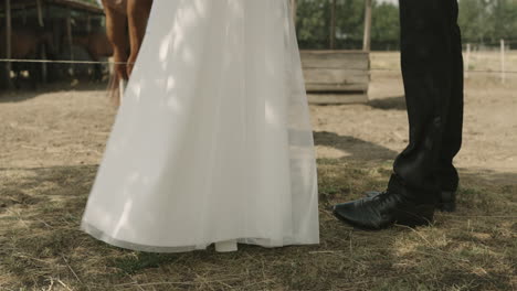 bride and groom legs, wedding day