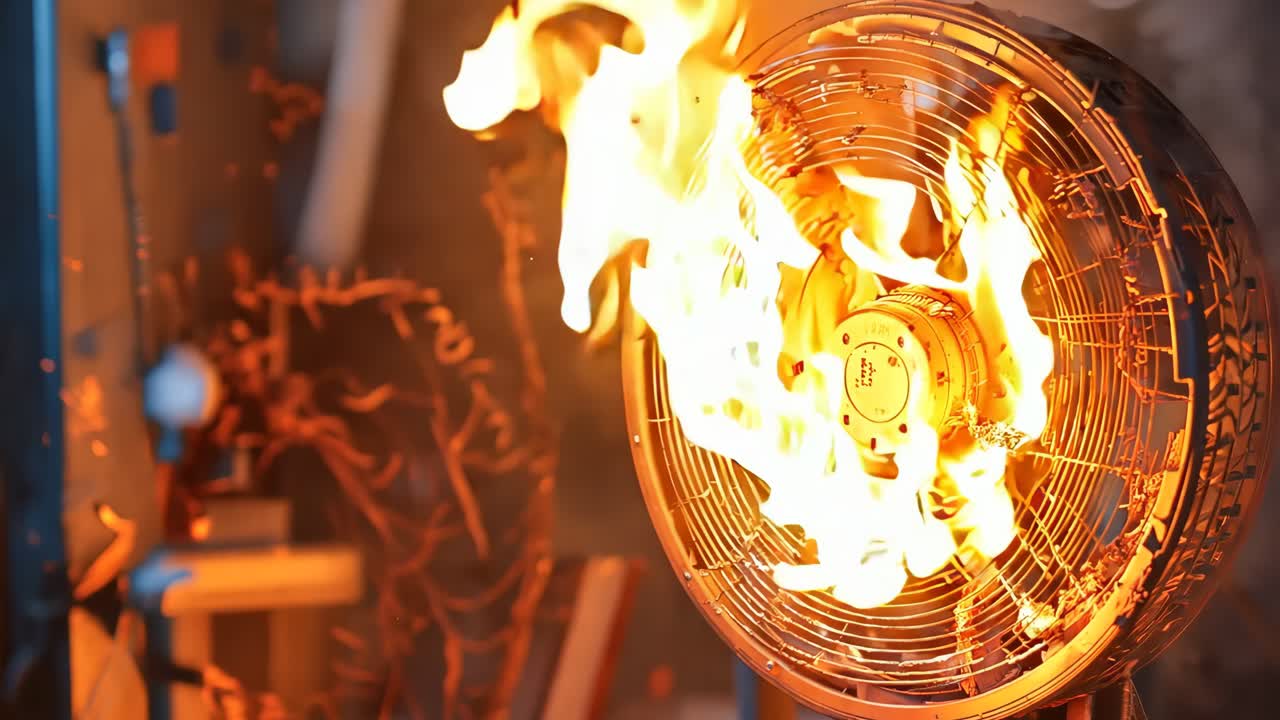 방에서 불타는 팬