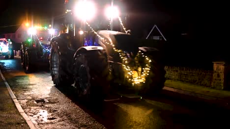 large selection of crew within the festive hope tractor run, horseman's green, whitchurch, united kingdom