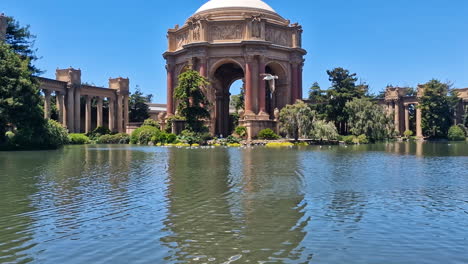 palace of fine arts, san francisco california usa, lake and central rotunda on sunny day