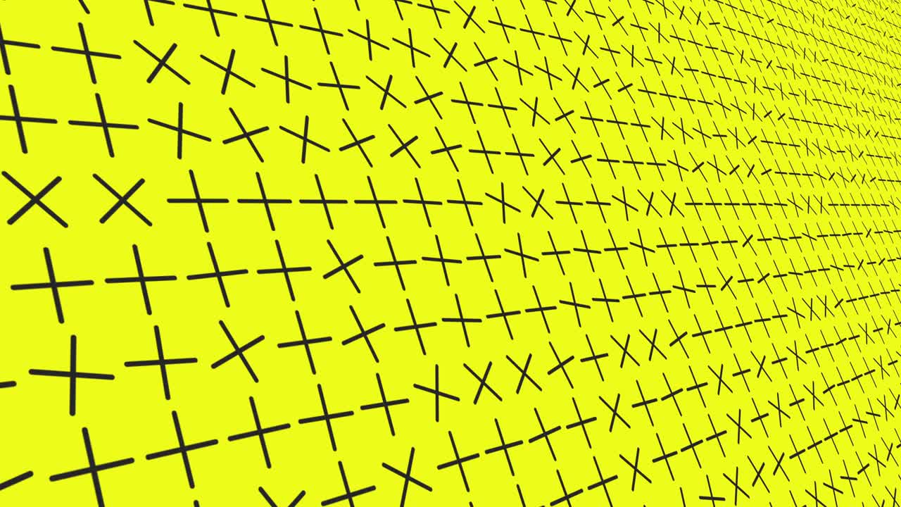 Basic shapes rotating black crosses animated background close up