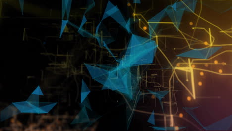 animación del procesamiento de datos a través de redes de conexiones